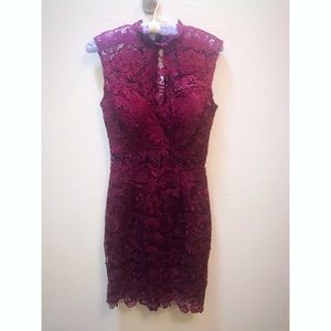 Wine colored lacy dress